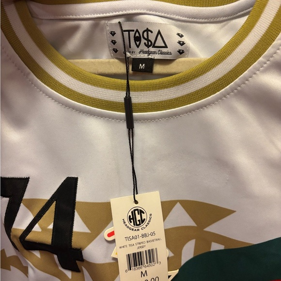 TISA Headgear Classics Men’s Green/Red Stripe Basketball Jersey Size Medium BNWT - Picture 5 of 9